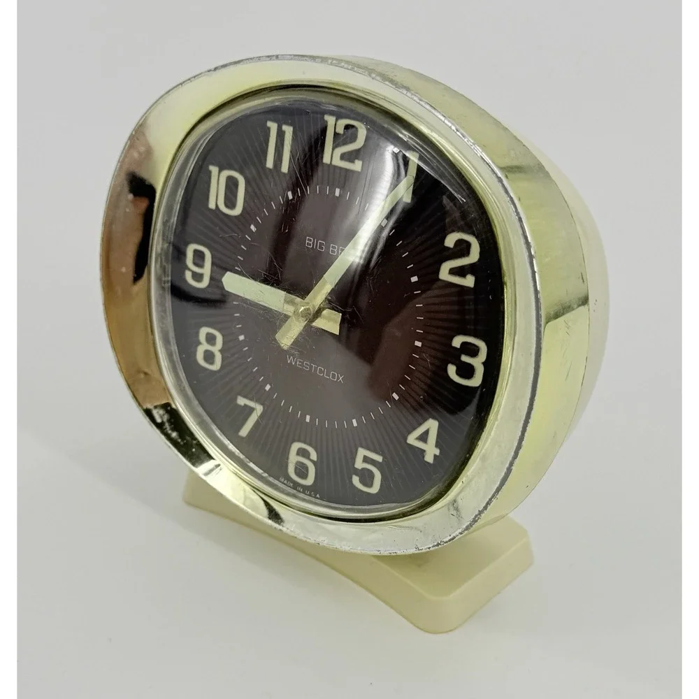 Westclox Big Ben Deluxe Alarm Clock Key Wound Luminous Dial 1970s Vintage